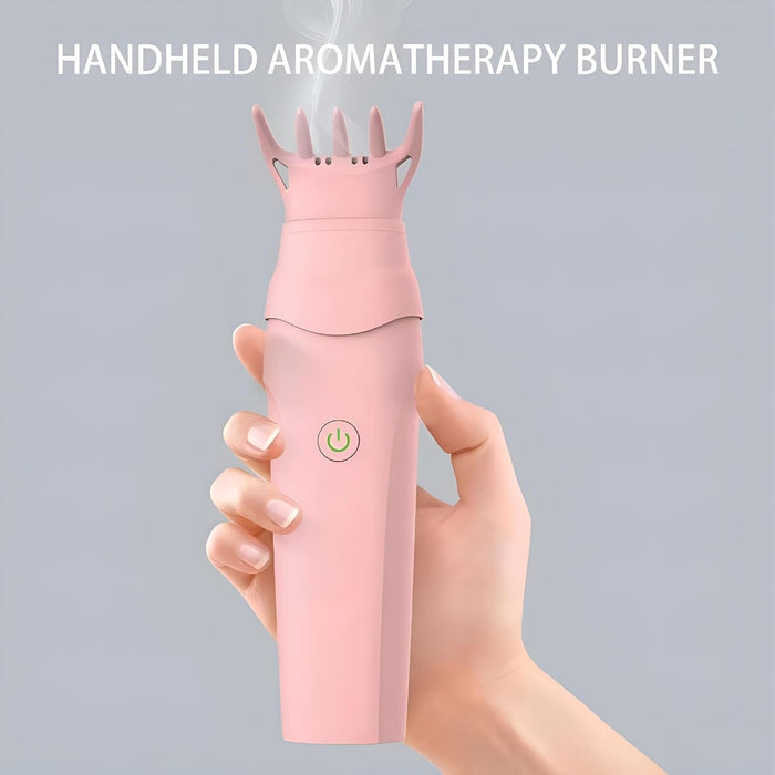A Person is Holding Handheld Hair Bakhoor Burner Comb.
