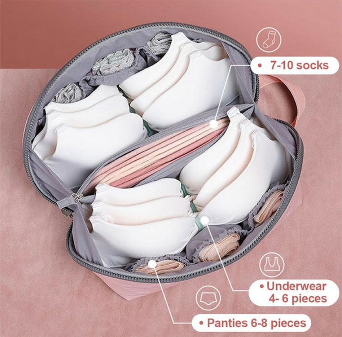 Inside of Small Garment Storage Bag for Travel with some items in it