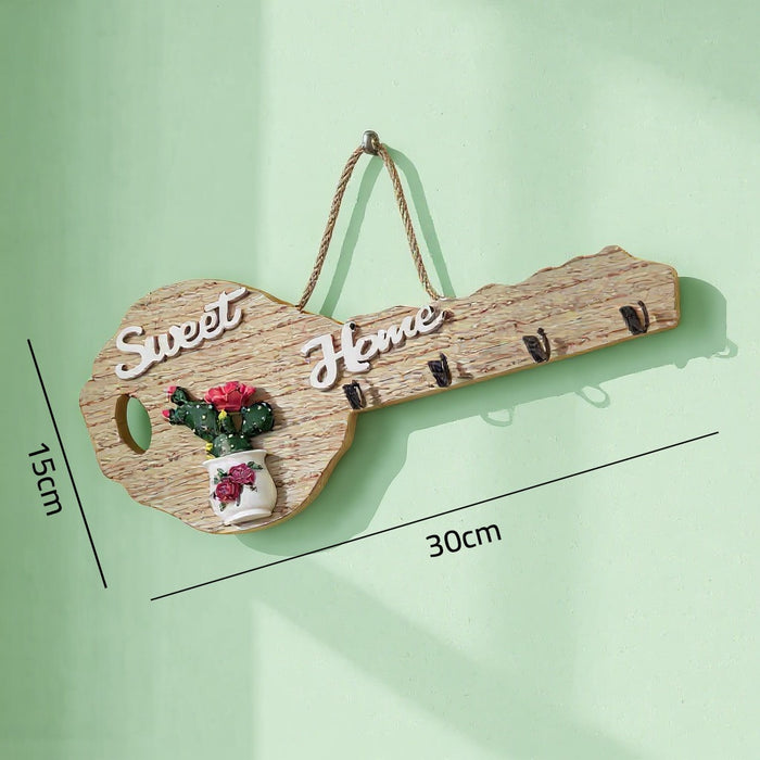 Size Of Hanging Wooden Key Holder.