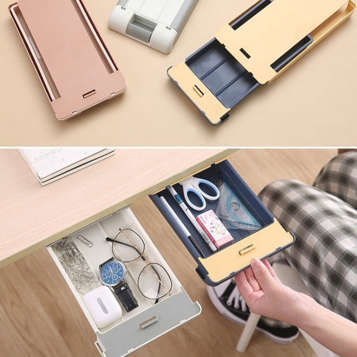 Someone pulling Hidden Drawer Pencil Rack