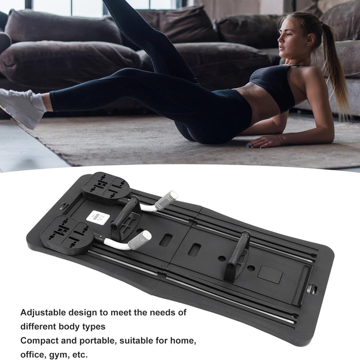 Collage of Home Multiple Training Board with a woman working out.