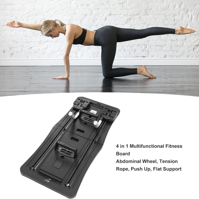 Collage of Home Multiple Training Board with a woman working out.
