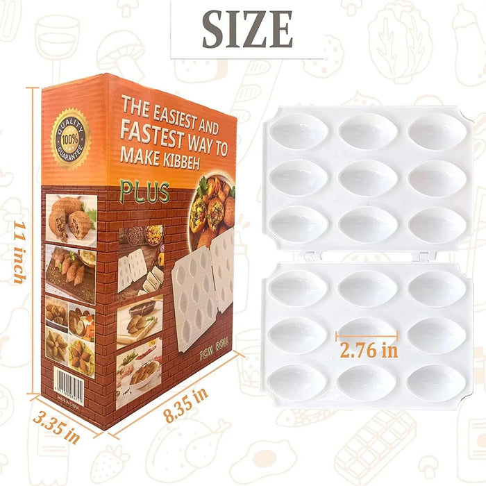 Homemade Kibbeh Maker Mold 9 Grids with its size