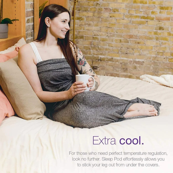 A Women With Hooded Sleep Pod.