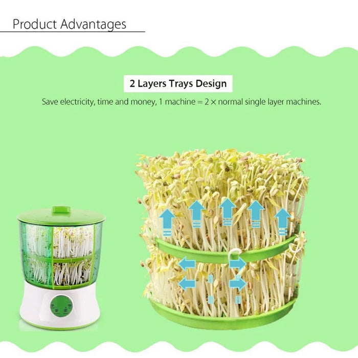 Household Automatic 2 Layer Bean Seeds Sprouts Machine