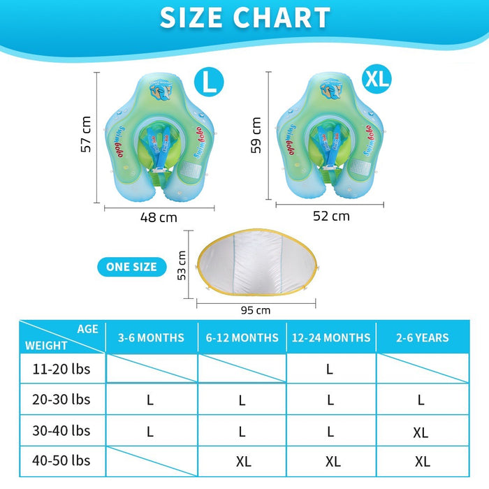 Inflatable Baby Swimming Float with its size