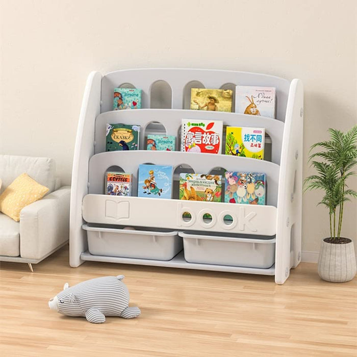 Kids Bookshelf Display Stand Organized with Books.