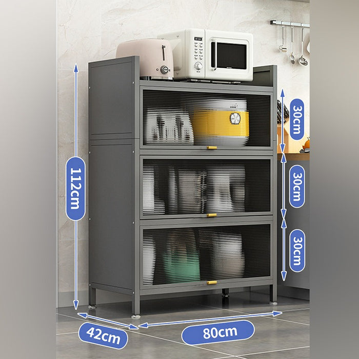 Size Of A Kitchen Pantry Storage Cabinet Cupboard Placed On The Side Of Kitchen With Kitchen Items.