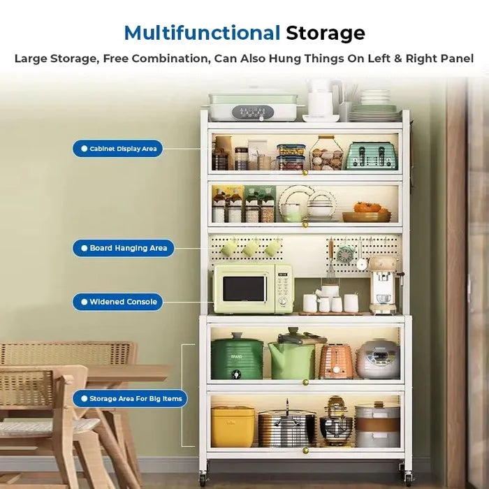 Kitchen Storage Pantry Cabinet  With Kitchen Items.