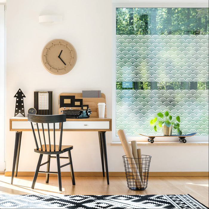 Koya static cling window film in an office