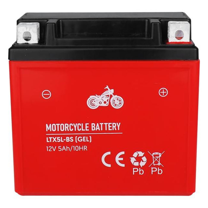 Lamex LTX5L-BS Gel battery 12 V 5 Ah for motorbikes scooters quads robust maintenance-free compact quick-charging ready for use