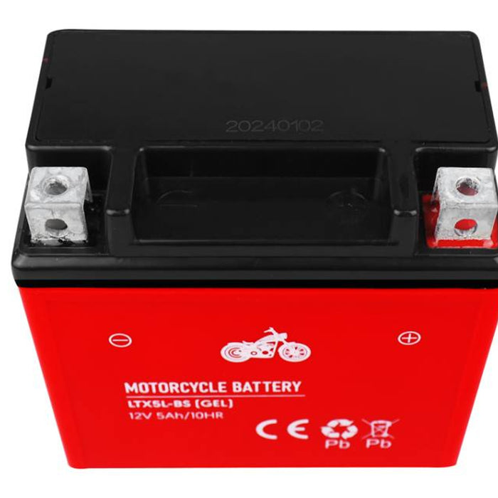 Lamex LTX5L-BS Gel battery 12 V 5 Ah for motorbikes scooters quads robust maintenance-free compact quick-charging ready for use