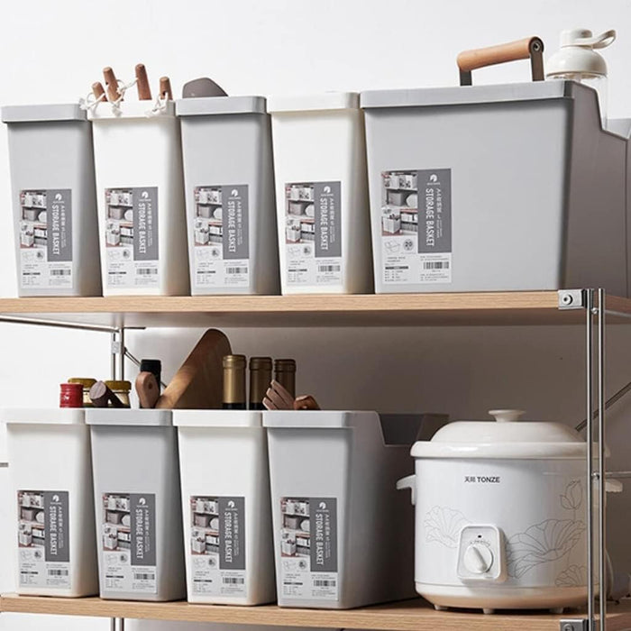 Large Capacity Cabinet Organizing Storage Box placed on the shelf