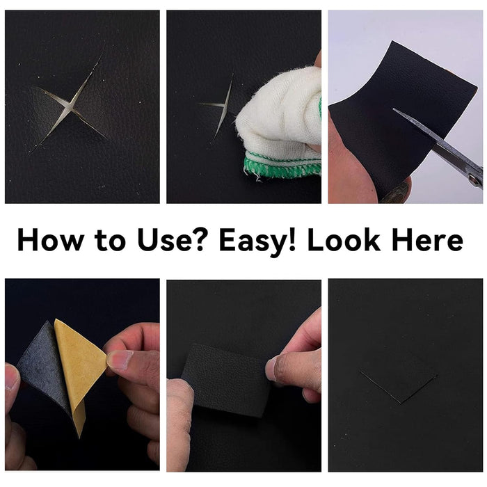 A Person is Demonstrating the Installation Of Leather Repair Patch