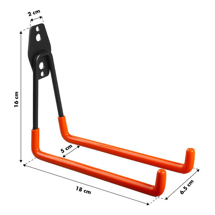 Maclean garage wall mount, for tires, garden tools, ladder, hoses, bicycle, max load 25kg, MC-444, 2 pcs
