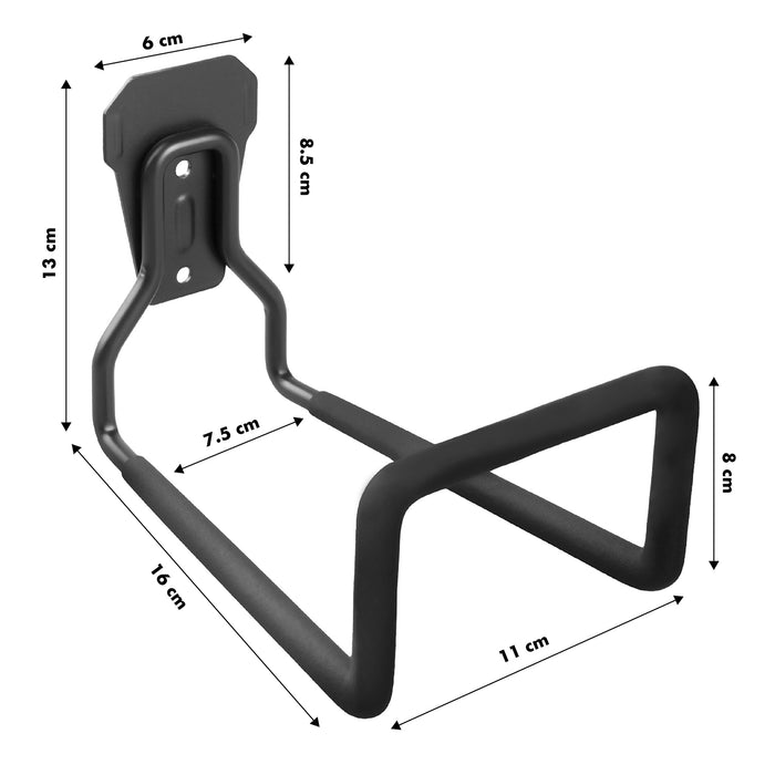 Maclean garage wall mount, for tires, garden tools, ladder, hoses, bicycles, steel, max load 35kg, MC-441, 4 pieces