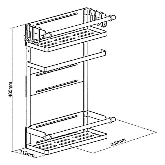 Maclean magnetic shelf for refrigerator / washing machine, black, 12kg max, MC-910, 4 pieces