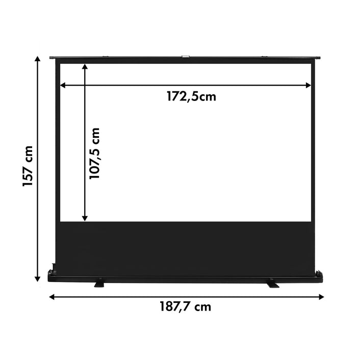 Maclean MC-211 Portable Projection Screen, Compact, Floor, 100", 4:3