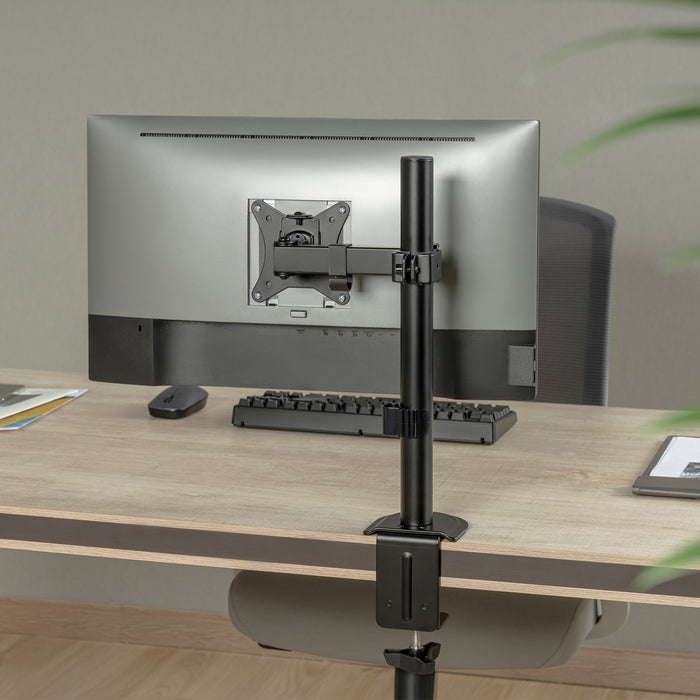 Maclean MC-572N LCD LED Monitor Desk Holder Mount Bracket Single Arm VESA 75x75 100x100 17-32" 9kg Adjustable