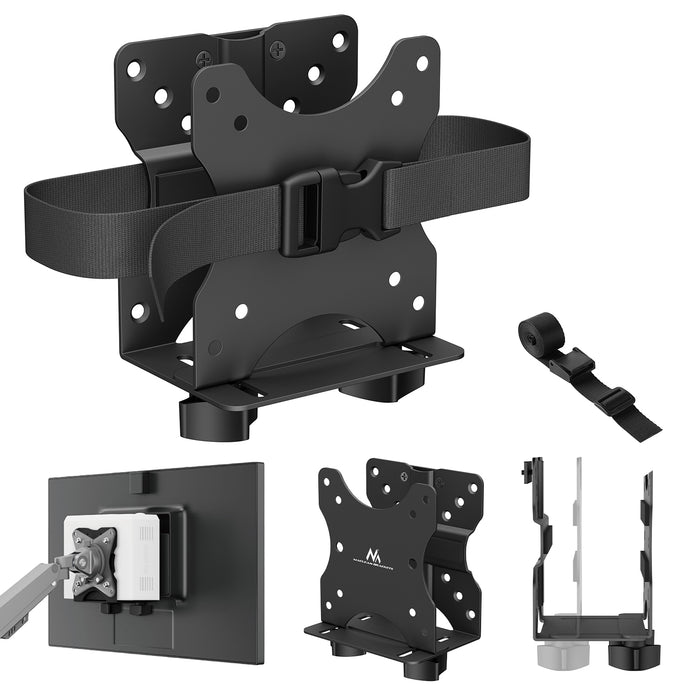 Maclean mini computer mount, 17-70mm range, VESA compatible, max load 5kg, black, MC-115 B