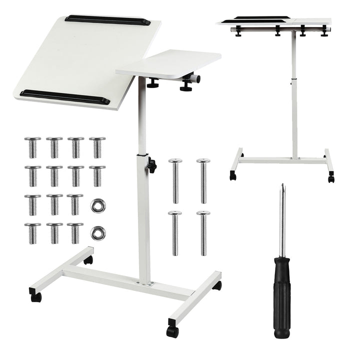 Maclean mobile desk/laptop stand, white, height adjustment 59-89cm, max. 30kg , MC-121 W