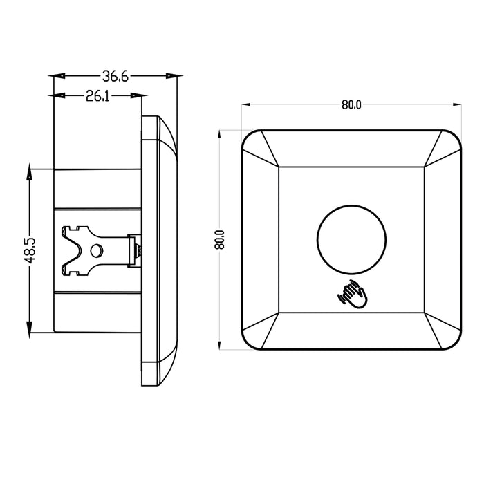 Maclean short range PIR sensor, range 5-6cm, recessed box, max. load 1200W, MCE313 W, 4 pcs