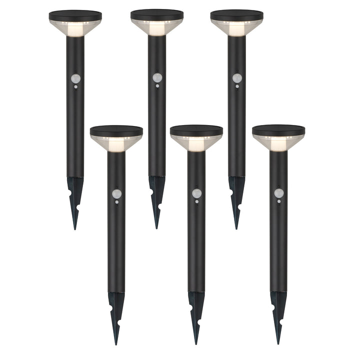 Maclean Solar LED Light, with sensor, 3 modes, plug-in, Li-ion 18650, IP44, 3.7V, 1200 mAh, Black, MCE465 B, 6 pieces