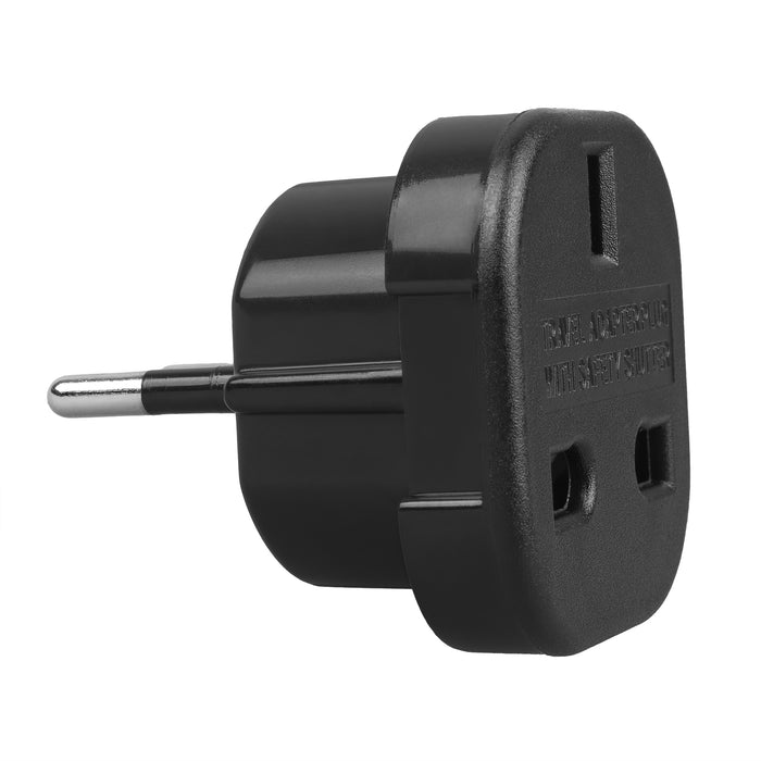Maclean UK socket to EU plug adapter, black, MCE72, 2 pieces