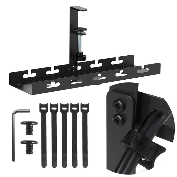 Maclean under-desk cable organizer, max load 5kg, black, MC-105 B