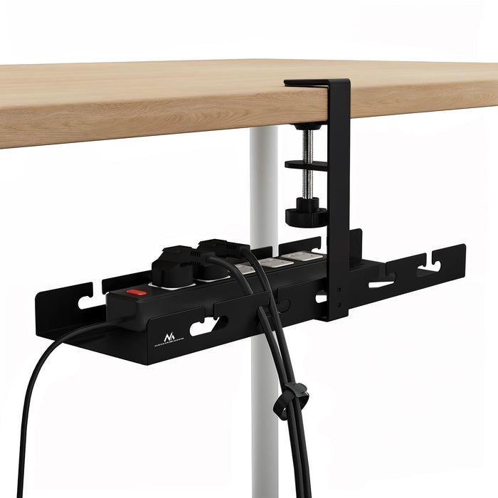 Maclean under-desk cable organizer, max load 5kg, black, MC-105 B