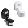 Maclean wall-mounted motion and dusk sensor, 180°, max. 1200W, black and white, MCE25