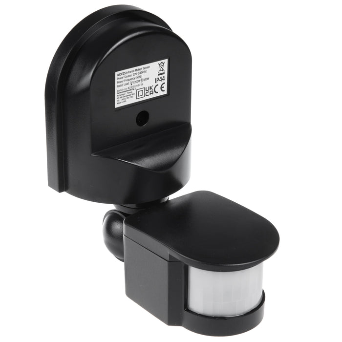 Maclean wall-mounted motion and dusk sensor, 180°, max. 1200W, black and white, MCE25