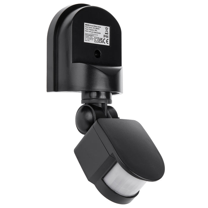 Maclean wall-mounted motion and dusk sensor, 180°, max. 1200W, black and white, MCE25
