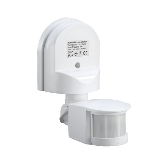 Maclean wall-mounted motion and dusk sensor, 180°, max. 1200W, black and white, MCE25