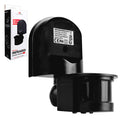 Maclean wall-mounted motion and twilight sensor, 180°, max. 1200W, black with black cover, MCE25 B/B
