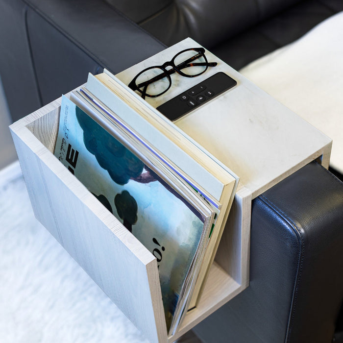 Marble romeo matte white adhesive vinyl book holder
