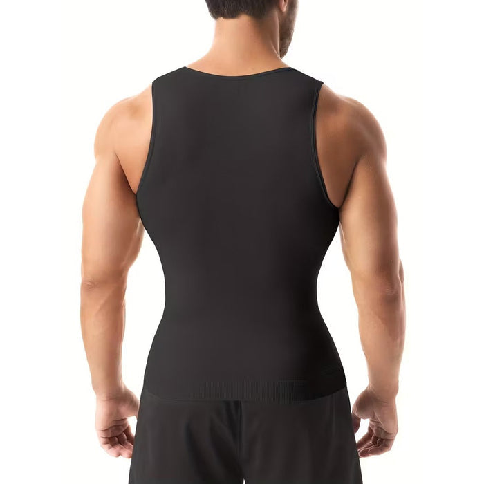 A Person is wearing Men’s Slimming Compression Shaper Vest.
