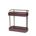 Metal Organizer Rack with two baskets on a white background