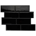Black self-adhesive 3D subway tile