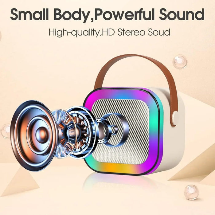 Mini Bluetooth Speaker With Wireless Karaoke Microphone.