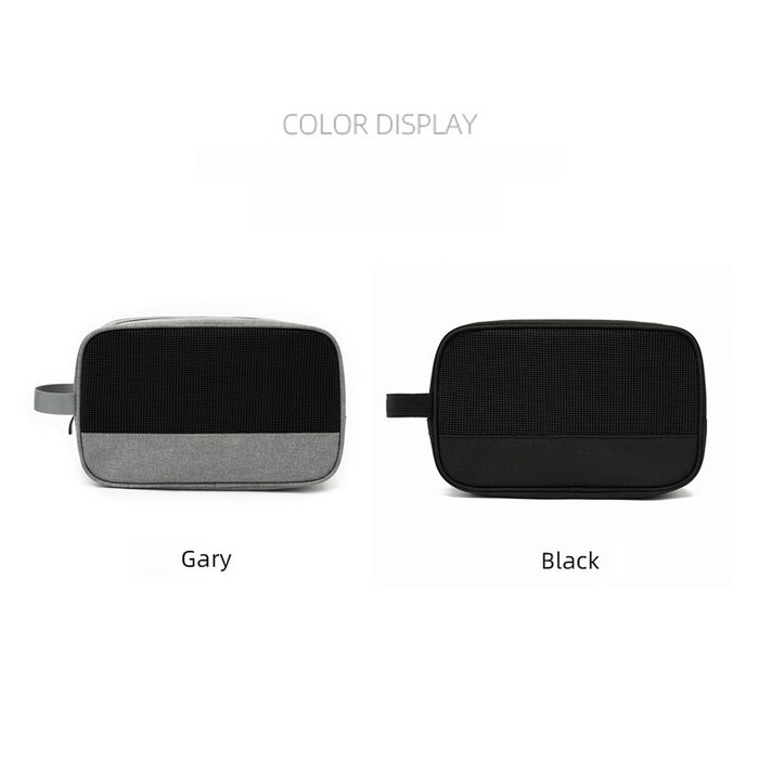 Mini Travel Gadget Pouch In Black and Grey Color.