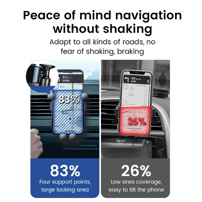 Mobile Phone Holder for Car - 360° Rotatable Gravity Sensing Smartphone Stand, Air Vent Clip Mount Mobile Cell Stand