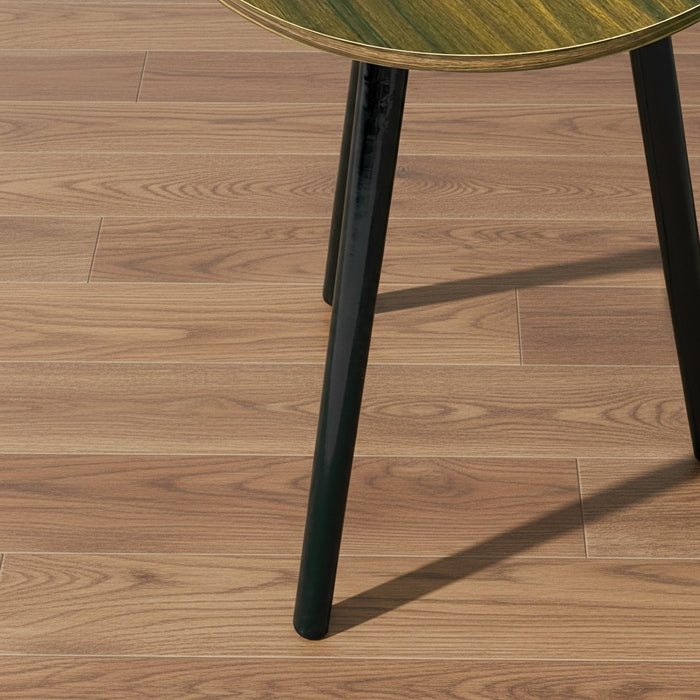 Legs Of a Modern Round Wooden Side Coffee Table.