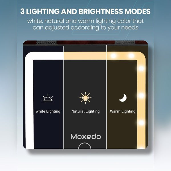 3 Lighting and brightness modes of car visor mirror.