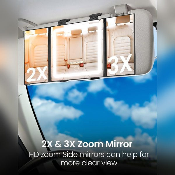 MOXEDO Car Visor Mirror in a Car with Zoom Feature.