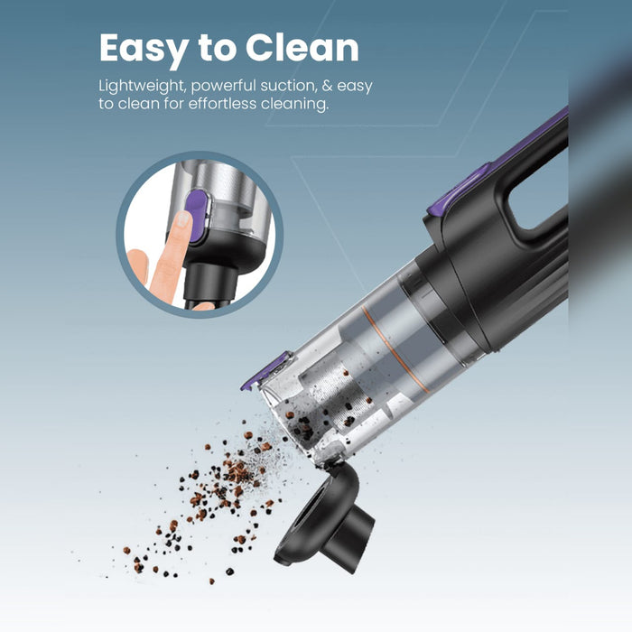 Someone is Cleaning Moxedo Cordless Handheld Vacuum Cleaner.