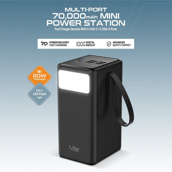 A Moxedo Lite 70,000mAh Mini Power Station.