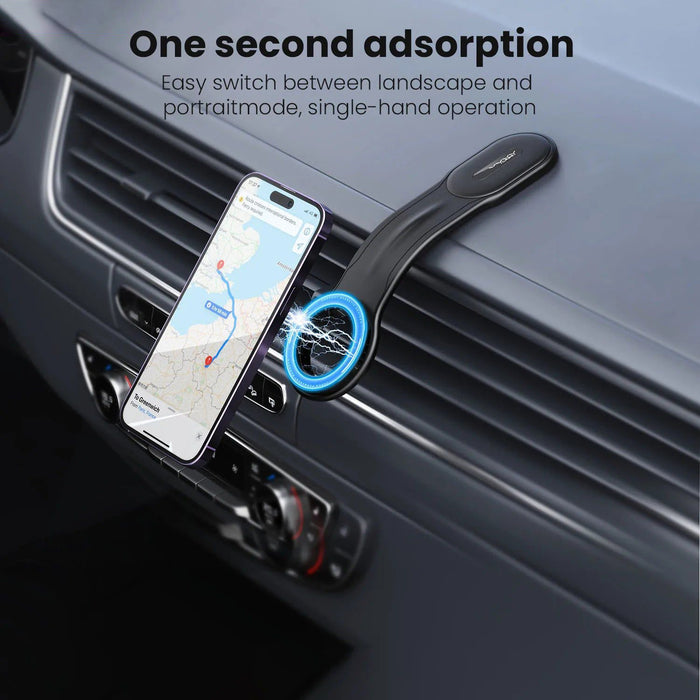 Moxedo Magnetic Car Mount Phone Holder absorbing the mobile