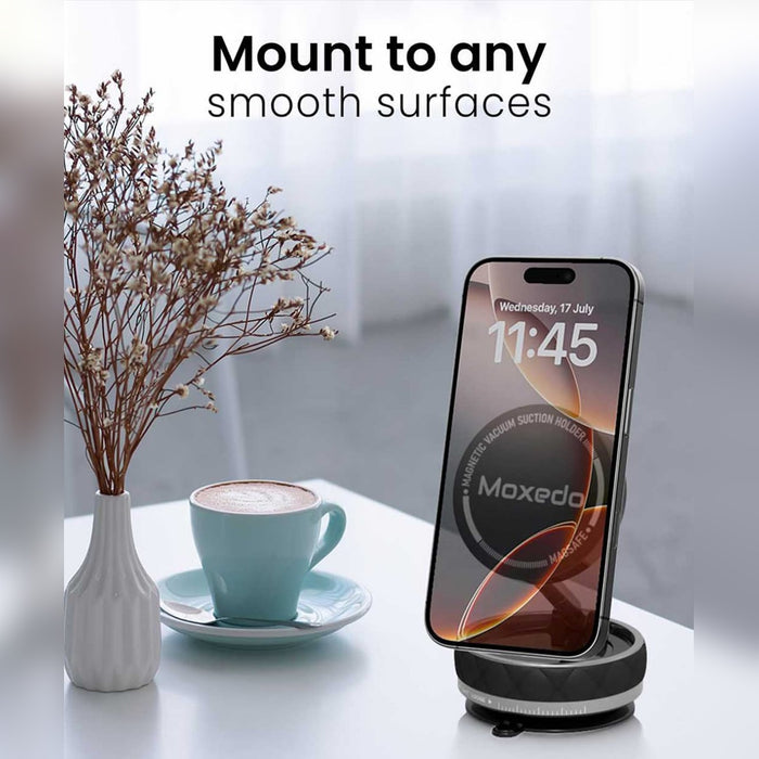 Moxedo Snap-On  Magnetic Vacuum Suction Holder Holding Mobile Phone.