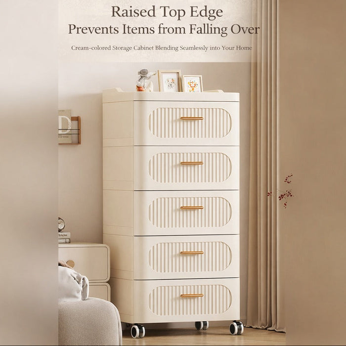 A Multi-Drawer Storage Cabinet is Placed at the Corner of Modern House.